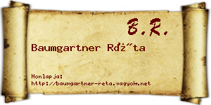 Baumgartner Réta névjegykártya